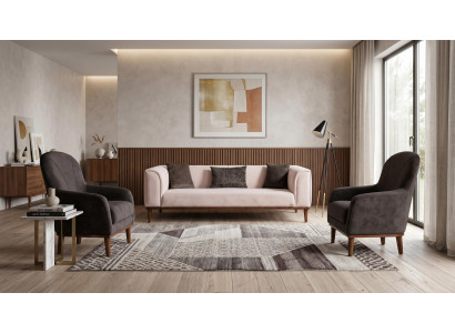 Beige-graues Sofa-Set Sofas stilvolle Stoffsofas Wohnzimmermöbel