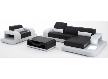 Luxus Wohnzimmer Möbel Schwarz  mit mehreren Elementen und Komfort