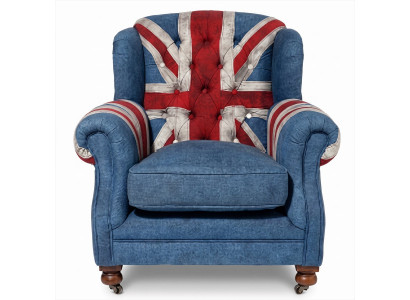 Union Jack Sessel British Vintage Retro Chesterfield Polstersessel