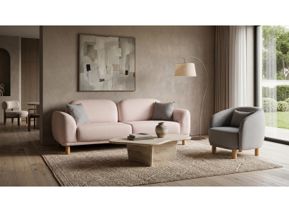 Graues Sofa-Set 2-Sitzer-Sofas Stoffsofa und Sessel Designer