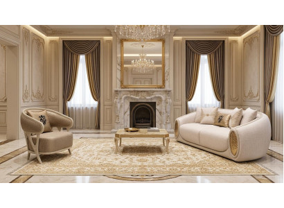 Sofa set Sofa Sessel Beige Modern Stil Wohnzimmer Elegant