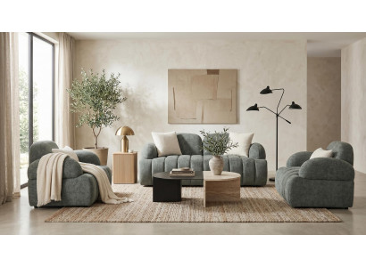 Grünes Polstermöbel-Set Sofas modern Sofa Sessel Design Sofa