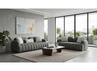 Grünes Sofa-Set Sofas Stoffsofas Wohnzimmergarnitur modern