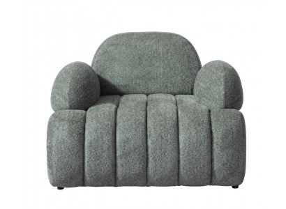 Grüner Sessel weicher Stoffsessel modern Design Wohnzimmermöbel
