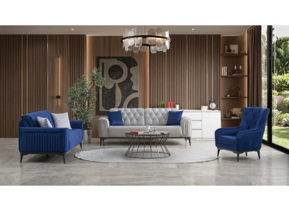 Grau-blaues Sofa-Set Sofas Stoffsofas Designer Polstermöbel