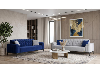 Blau-graues Sofa-Set Sofa Stoffsofas Design Sofas modern