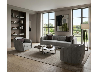 Sofa Set 3-Sitzer Sofa Sessel Hochwertig Modern Gepolstert Zeitlos