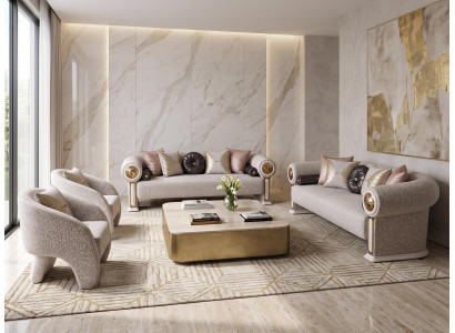 Sofa set Sofa Sessel Modern Stil Graubeigen Wohnzimmer
