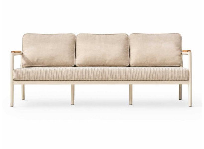Modernes 3-Sitzer Sofa Beige Creme Polstersofa Wohnzimmer Design