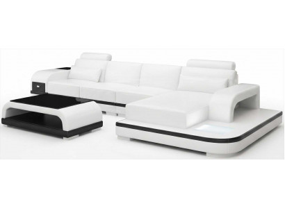 Großes Weißes Ecksofa L Form Wohnzimmer Sofa Set Couchtisch Modern