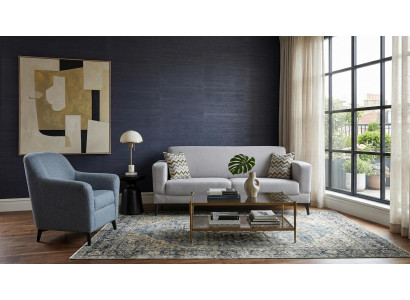Stilvolles graues Sofageset 2+1-Sitzer-Sofas Stoffsofa Sessel Wohnzimmermöbel