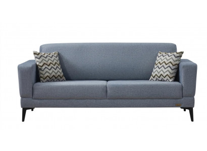 Graues weiches 3-Sitzer-Sofa Stoffsofa moderner Stil Wohnzimmermöbel