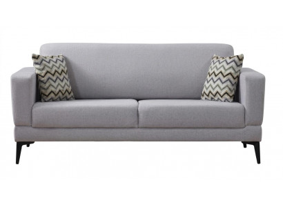Stilvolles graues 2-Sitzer-Sofa Stoffsofa moderner Stil Wohnzimmermöbel