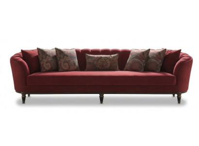 4-Sitzer Sofa Rot Modern Holz Textil Polsterung Einfarbig Wohnzimmer