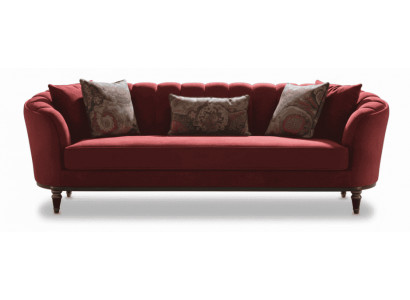 3-Sitzer Sofa Rot Modern Textil Holz Einfarbig Komfort Wohnbereich