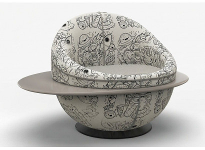 Designer Drehsessel Saturn 360° Lounge Sessel Weltraum Grafik Print