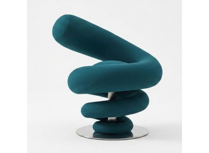 Spirallounge Sessel Coil Spring Teal Blau Avantgarde Skulptural Design