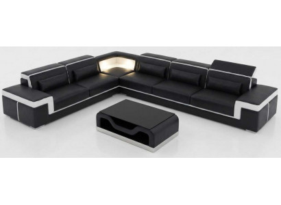 Luxus Schwarze Wohnlandschaft L Form Ecksofa Moderne Couchtisch Design