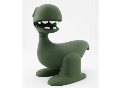Design Kindersessel Loong Drache Lounge Sessel Dunkelgrün Skulptural