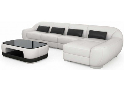 Modernes Weißes Ecksofa L Form Wohnzimmer Couchtisch Luxus Design Garnitur
