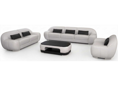 Modernes Sofa Set Weiß Wohnzimmer Garnitur 3+2+1 Sitzer Luxus Design