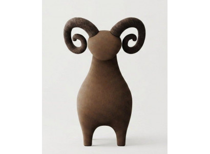 Kindersessel Schaf Widder Lounge Sessel Tierdesign Braun Skulptural