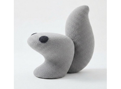 Kindersessel Eichhörnchen Lounge Sessel Bouclé Grau Tierdesign Modern