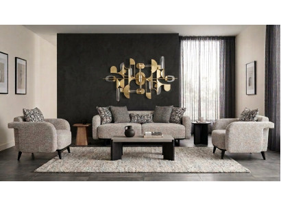 Design Sofa Set 3 1 1 Sitzer Couch Garnitur Polstergruppe Beige Modern