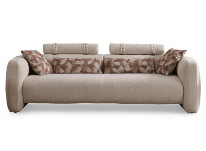 3 Sitzer Sofa Modern Beige Strukturiert Einhüllend Gemütlich