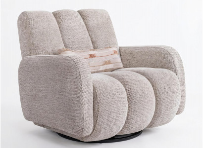 Sessel Modern Beige Bequem Polstersessel Lounge Drehfunktion