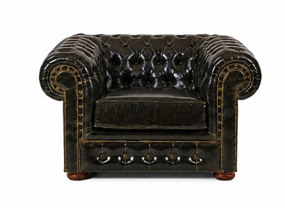 Chesterfield Sessel Kunstleder Grün Vintage Design Elegant Stilvoll
