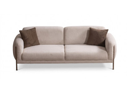 Beiger Dreisitzer Designer Polstersofa Stilvolle Wohnzimmer Möbel