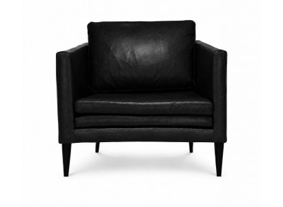 Schwarzer Sessel Kunstleder Polstersessel Wohnzimmer Modern Elegant