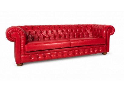 Chesterfield Rotes Sofa Ledersofa Wohnzimmer Modern Elegant Klassisch