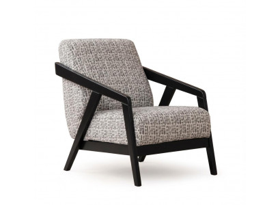 Moderner Sessel Grau Schwarz Armlehnsessel Lounge Sessel Einzel