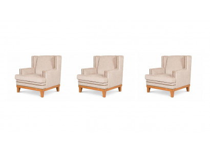 Sessel Stoffbezug Polsterung Holzbeine Wohnzimmer Sitzgruppe Sitzmöbel