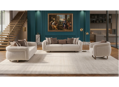 Luxus Sofagarnitur 3+3+1 Modern Couch Set Polstermöbel Beige Neu