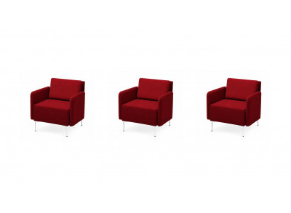 Drei Sessel Stoff Polstersessel Loungesessel Metallbeine Modern Stil