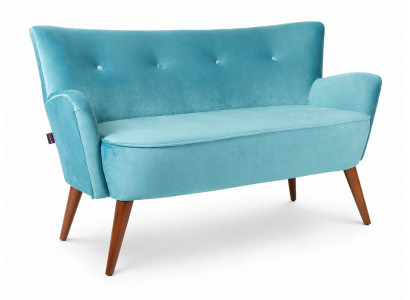 Dreisitzer Sofa Stoff Polsterung Holzbeine Modern Wohnzimmer Möbel