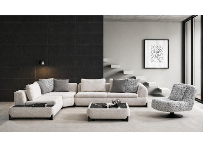 Luxus Wohnlandschaft Weiß Modern Ecksofa L Form Sessel Couchtisch