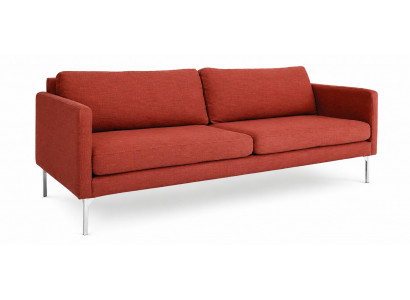 Sofa Dreisitzer Rostrot Stoff Polstersofa Metallbeine Wohnzimmer Möbel