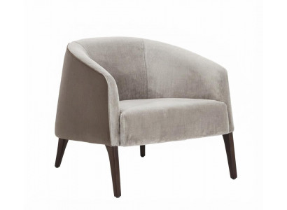 Loungesessel Holz Grau Polstersessel Dunkle Holzbeine Modernes Design
