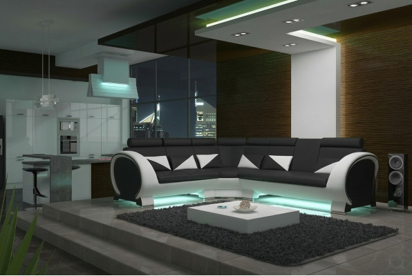 ECKSOFA ECKCOUCH DESIGN *FARWAHL* CANAPÉ LEDER CANAPÉ LEDERSOFA LEDERGARNITUR