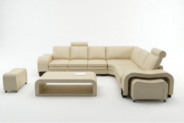 LEDERSOFA XXL WUNNLANDSCHAFT GARNITUR LEDER ECKCOUCH GARNITUR ECKSOFA POLSTER