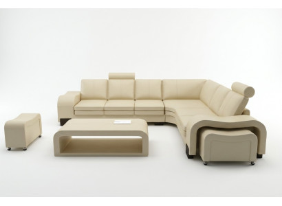 LEDERSOFA XXL WUNNLANDSCHAFT GARNITUR LEDER ECKCOUCH GARNITUR ECKSOFA POLSTER
