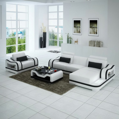 Lieder Canapé Couch Wunnlandschaft Eckcanapé + Fauteuil Eck Garnitur Modern G8030E