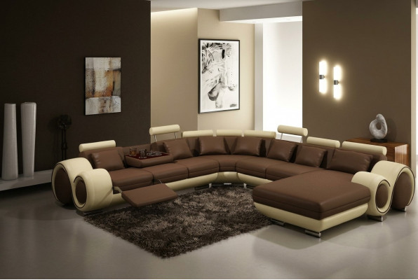 Ledersofa Eckcouch Ecksofa Sofa Canapé Polster Lieder Sëtz Garnitur Wunnlandschaft