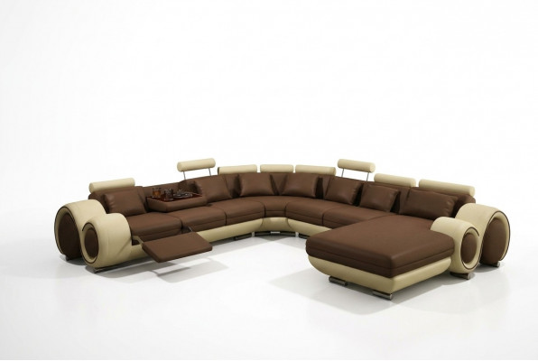 Ledersofa Eckcouch Ecksofa Sofa Canapé Polster Lieder Sëtz Garnitur Wunnlandschaft