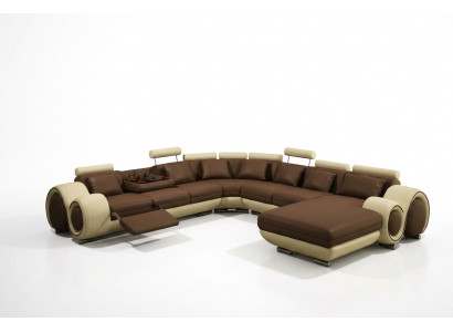 Ledersofa Eckcouch Ecksofa Sofa Canapé Polster Lieder Sëtz Garnitur Wunnlandschaft
