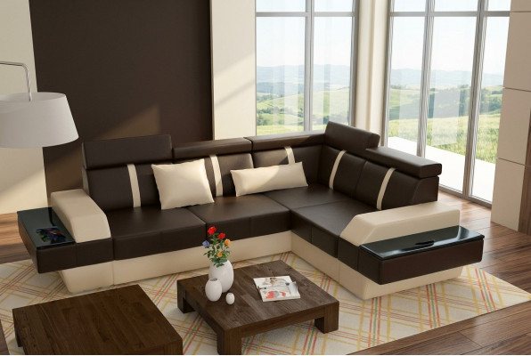 Designer Ledersofa Wunnlandschaft Polstersofa Couch Sofa Ecksofa Eckeck Couch Ledercouch